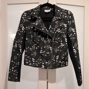 Loft outlet black blazer floral stretch